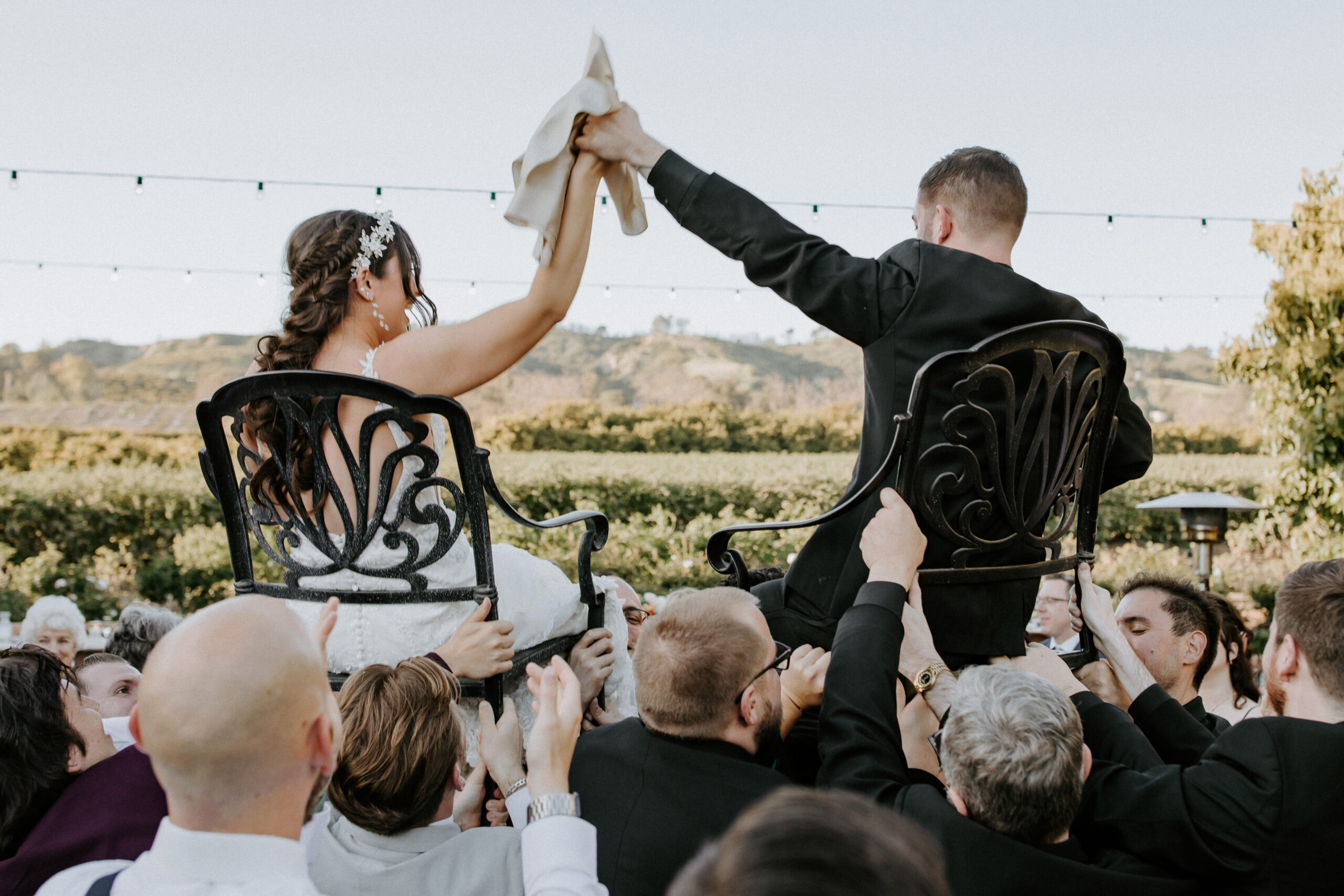 Couple celebrating the Hora at the Gerry Ranch Wedding