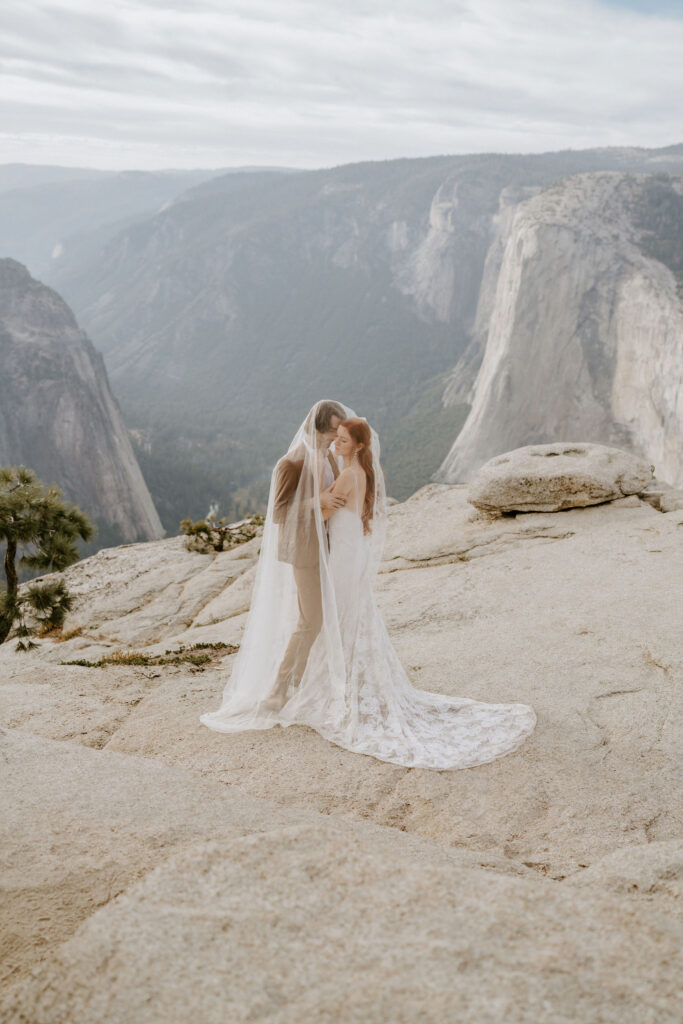 picture of the bride and groom kissing