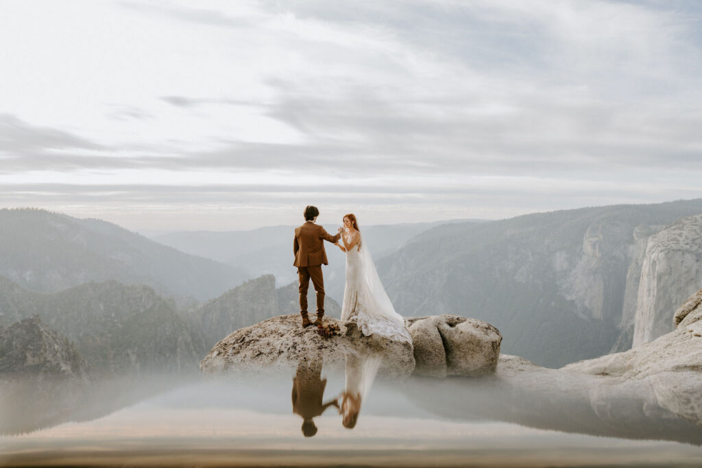 cute portrait of the bride and groom at their dream portraits