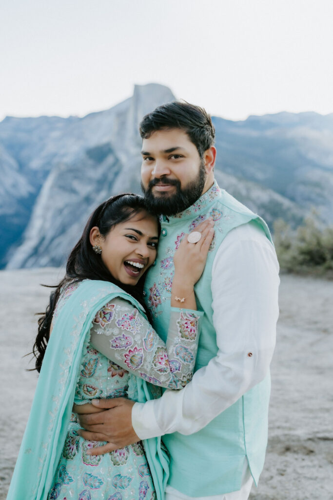 eloping couple at sunrise in Yosemite