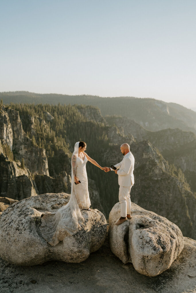 cute picture of the bride and groom at their golden hour bridal portraits