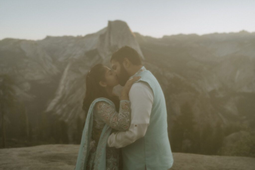 filmy photo of eloping couple