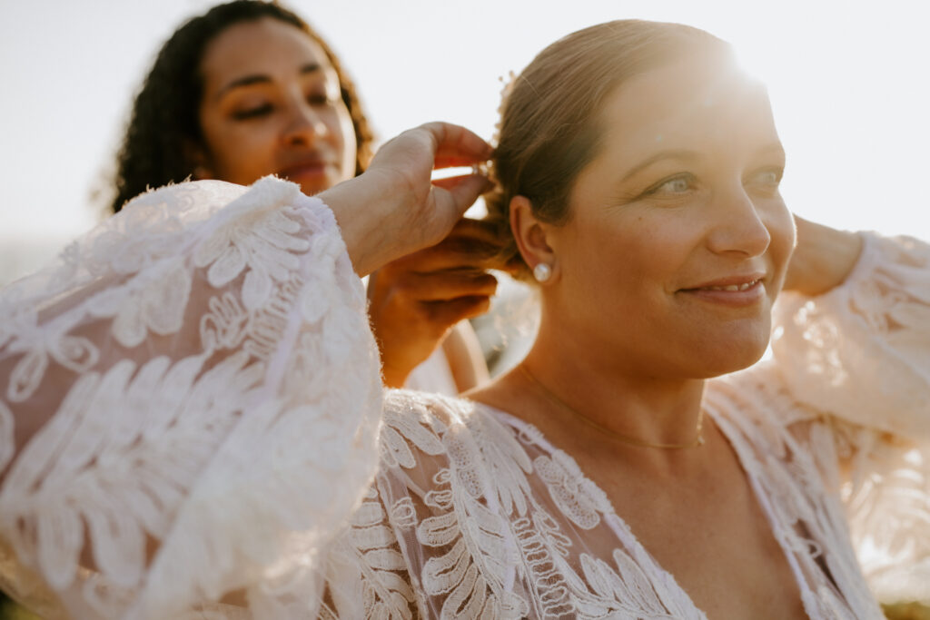 san francisco elopement couple getting ready