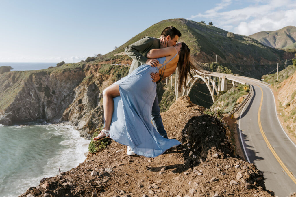 big sur eloping couple at bixby bridge