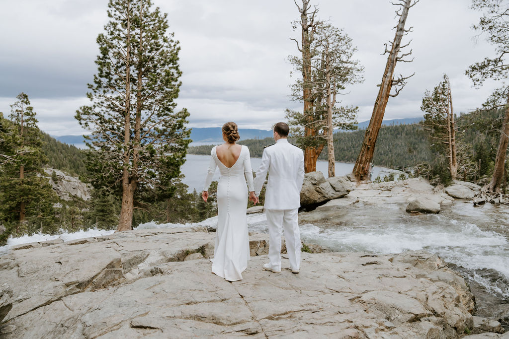 emerald bay elopement couple