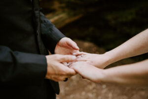 detail of hands during elopement