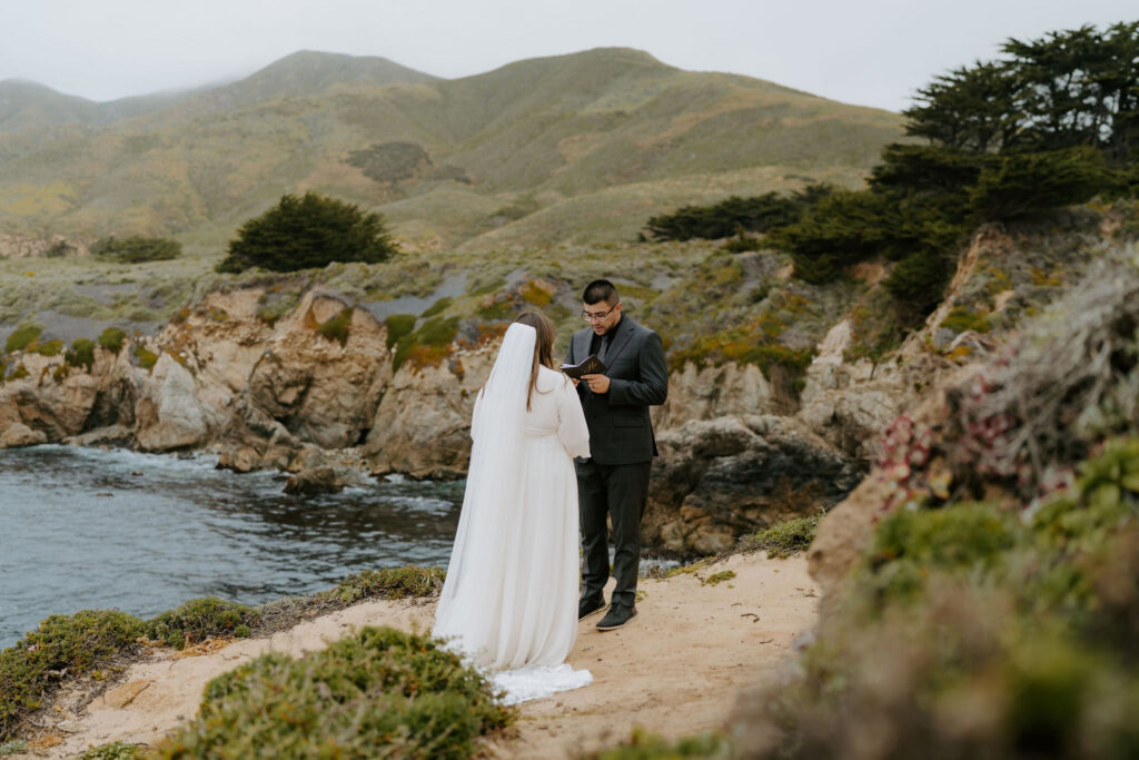 big sur private elopement vows at soberanes point