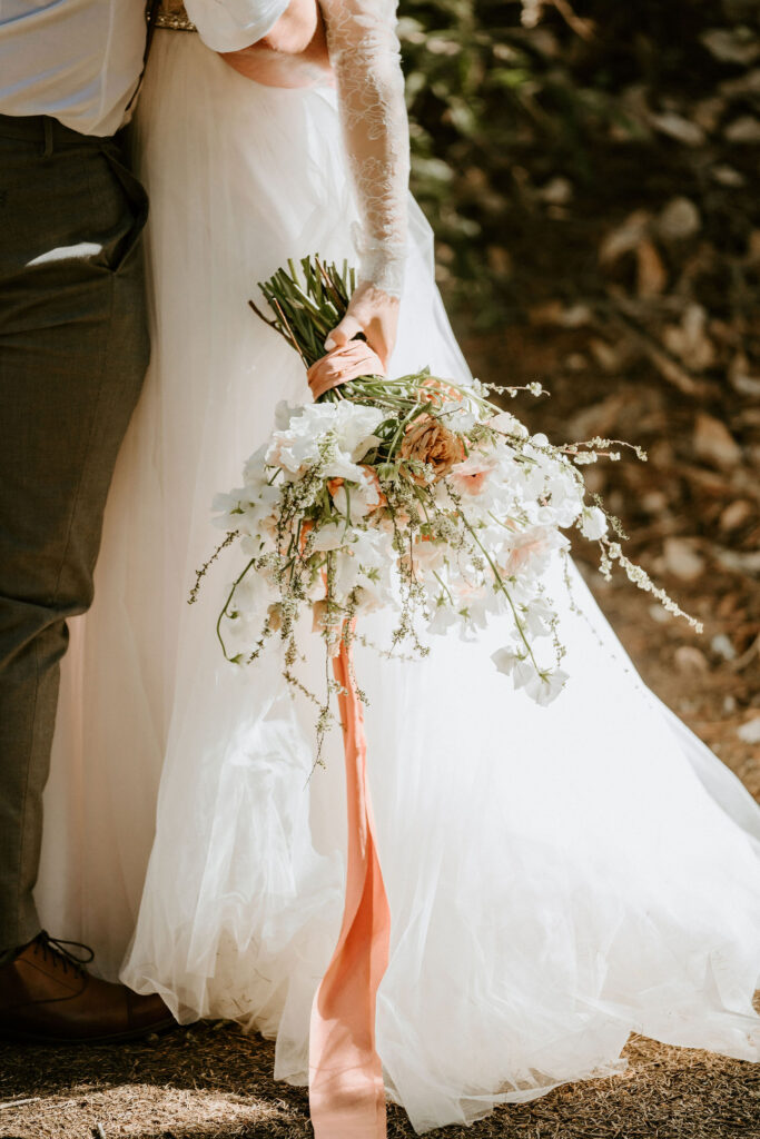 close up of brides flowers