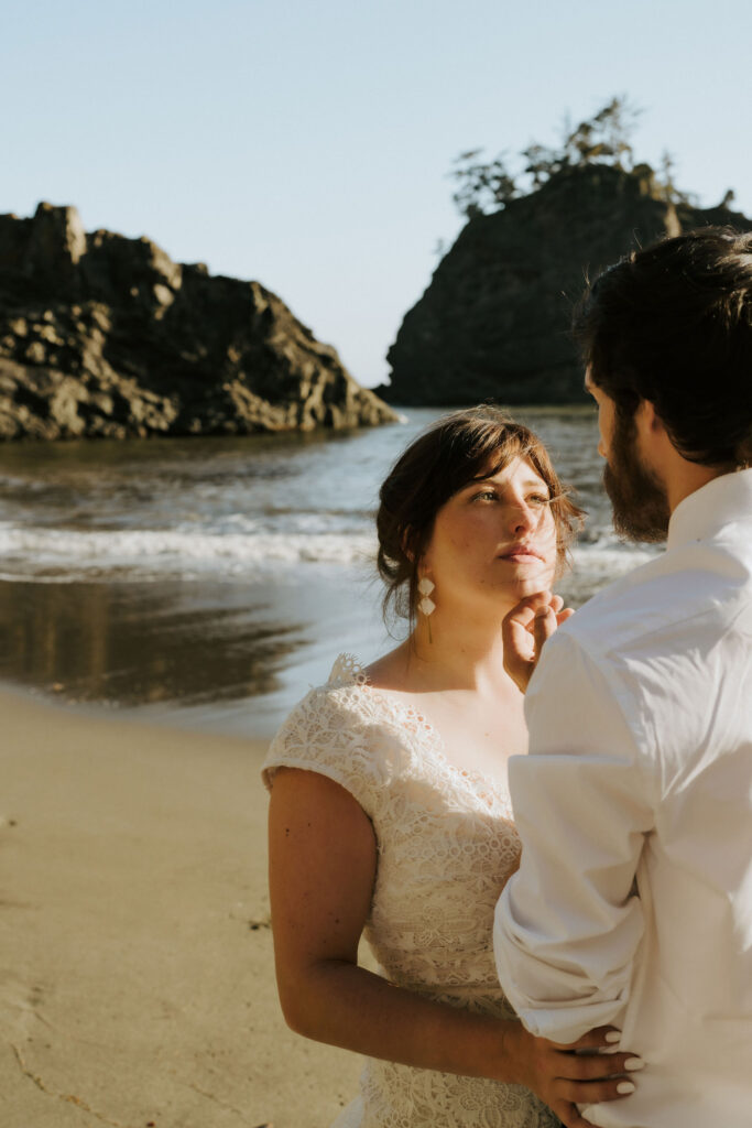 bridal portraits at sunset