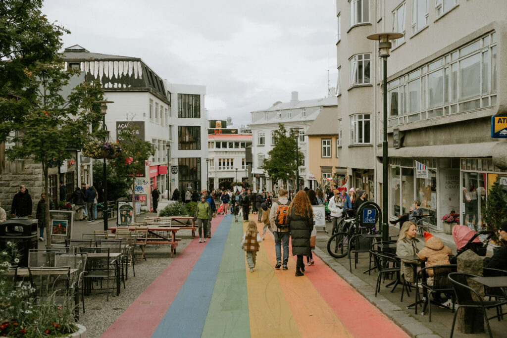 rainbow road in Reykjavik iceland