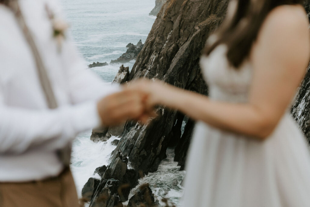 coastal elopement ceremony at cannon beach