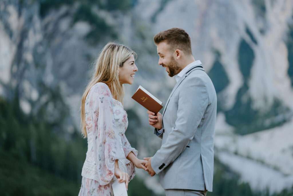 lago di braies, dolomites elopement ceremony