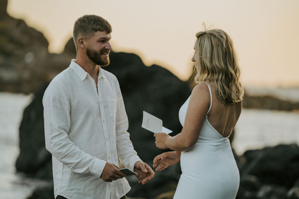 romantic beach elopement ceremony
