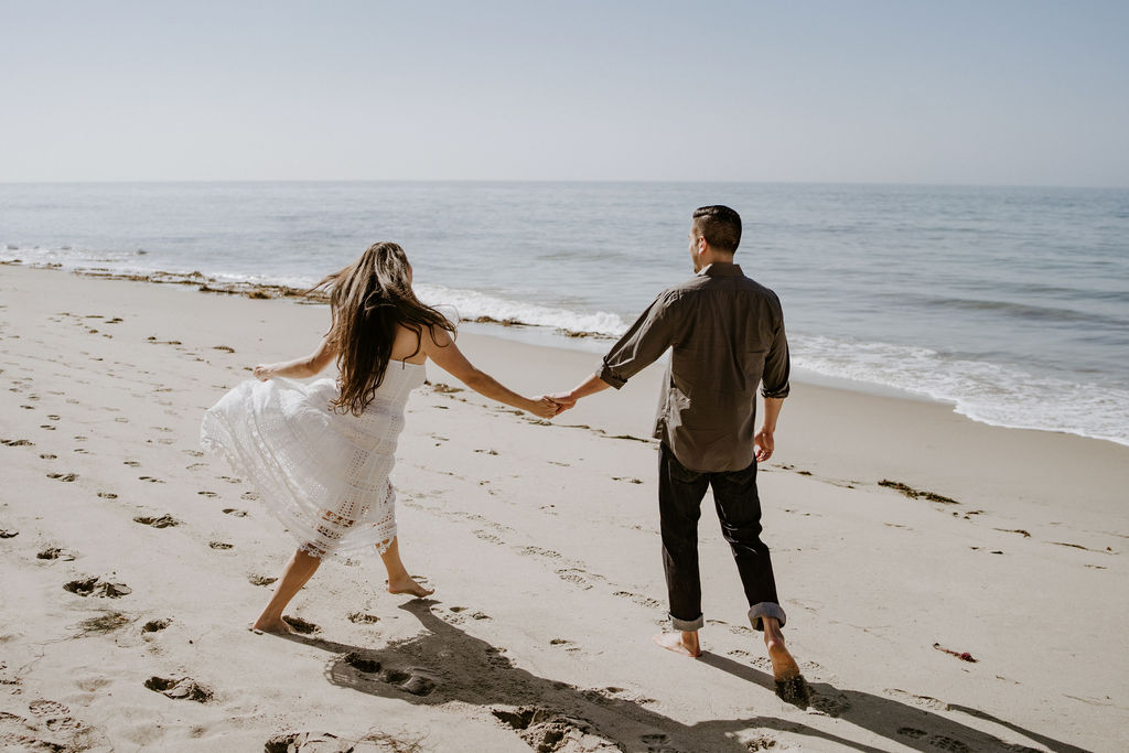 romantic beach elopement at el matador beach, SoCal