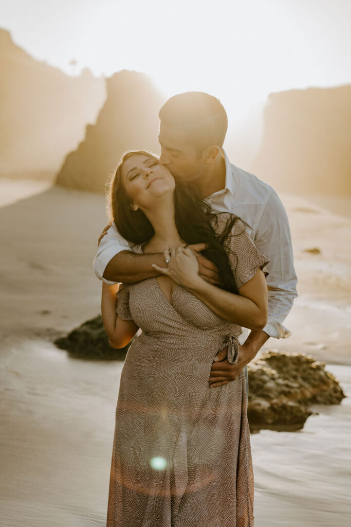 romantic beach elopement at el matador beach, SoCal