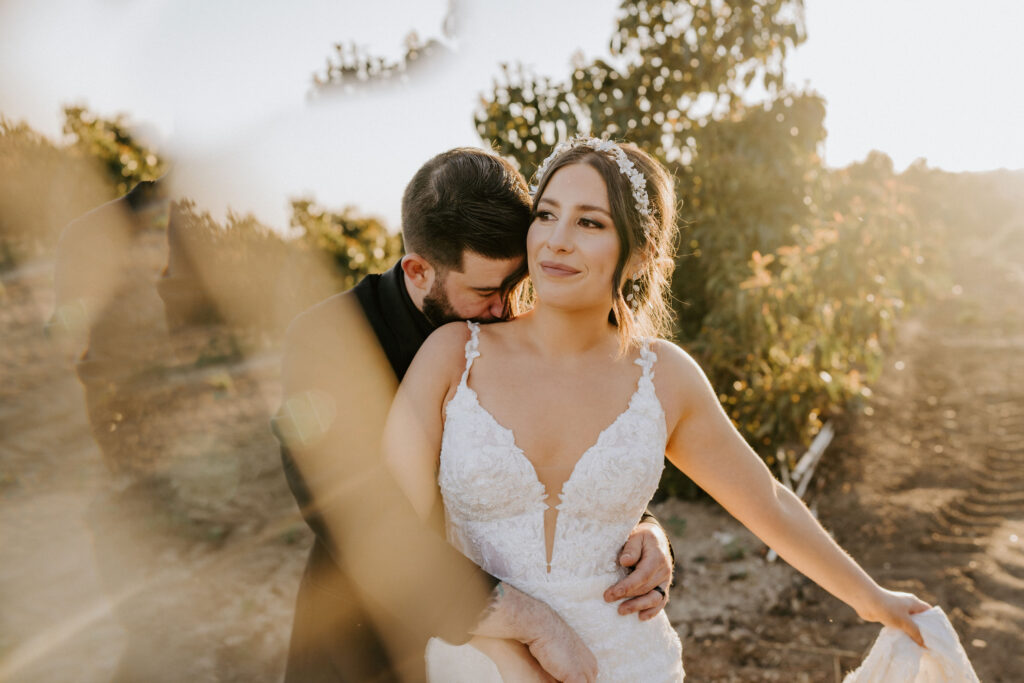 bride and groom portraits at a vineyard during their southern california elopement