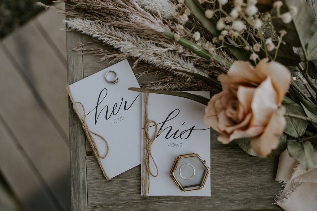 boho elopement detail flatlay
