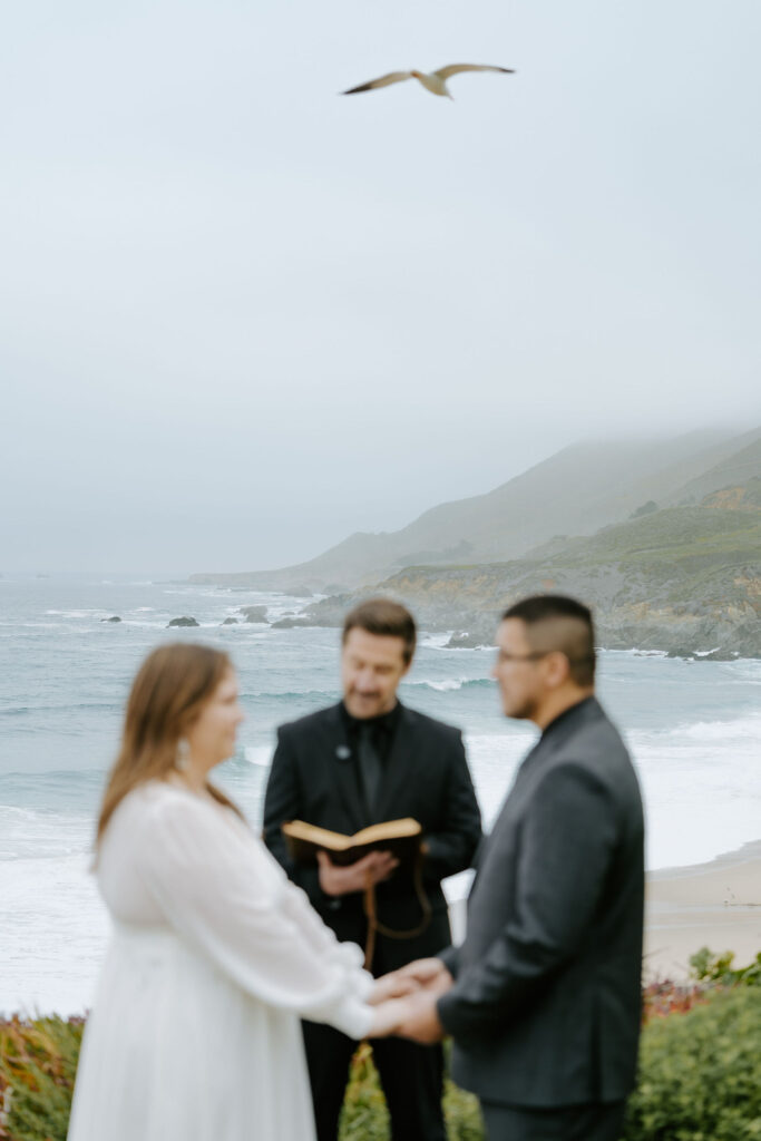 Big sur elopement ceremony at Garrapata Beach Overlook