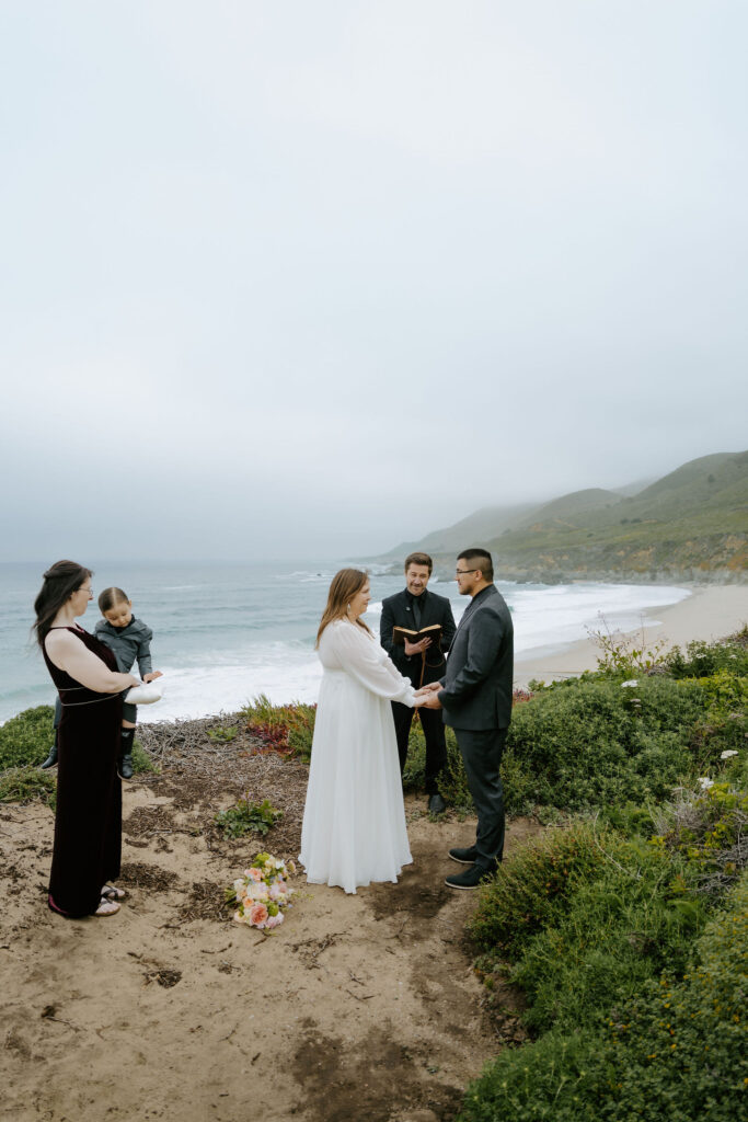 Big sur elopement ceremony at Garrapata Beach Overlook