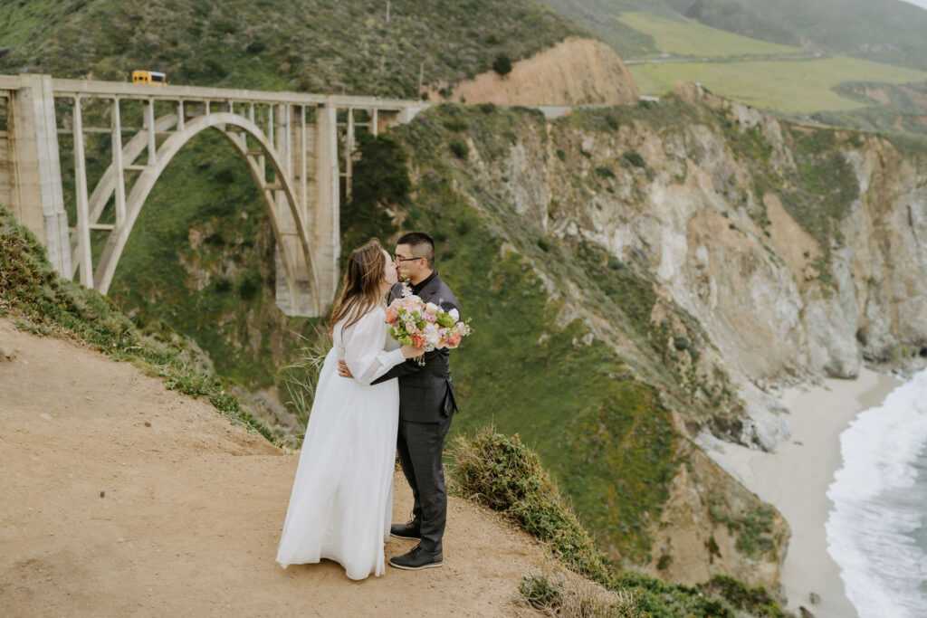 romantic Big Sur elopement photos at Bixby Bridge
