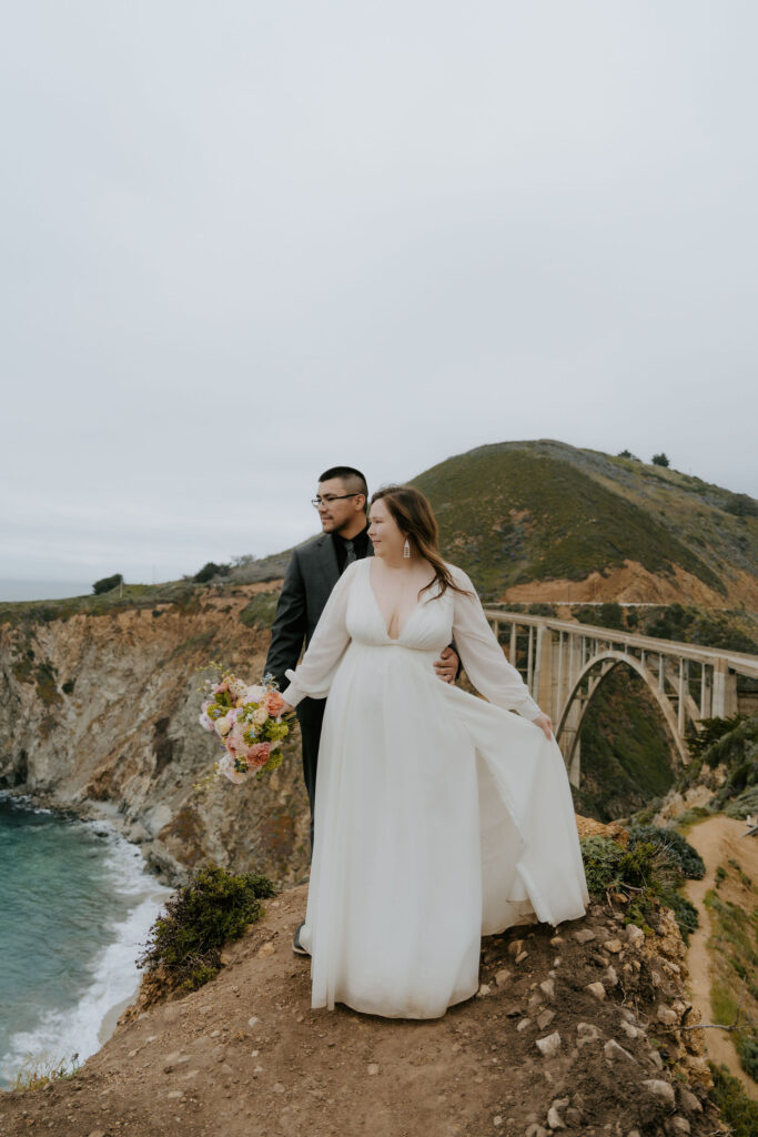 romantic Big Sur elopement photos at Bixby Bridge
