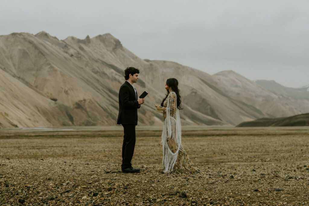 Intimate Elopement Ceremony at Landmannalaugar, Iceland