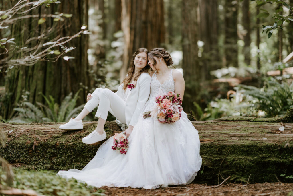 romantic lgbtq Redwoods Elopement in Jedediah Smith State Park