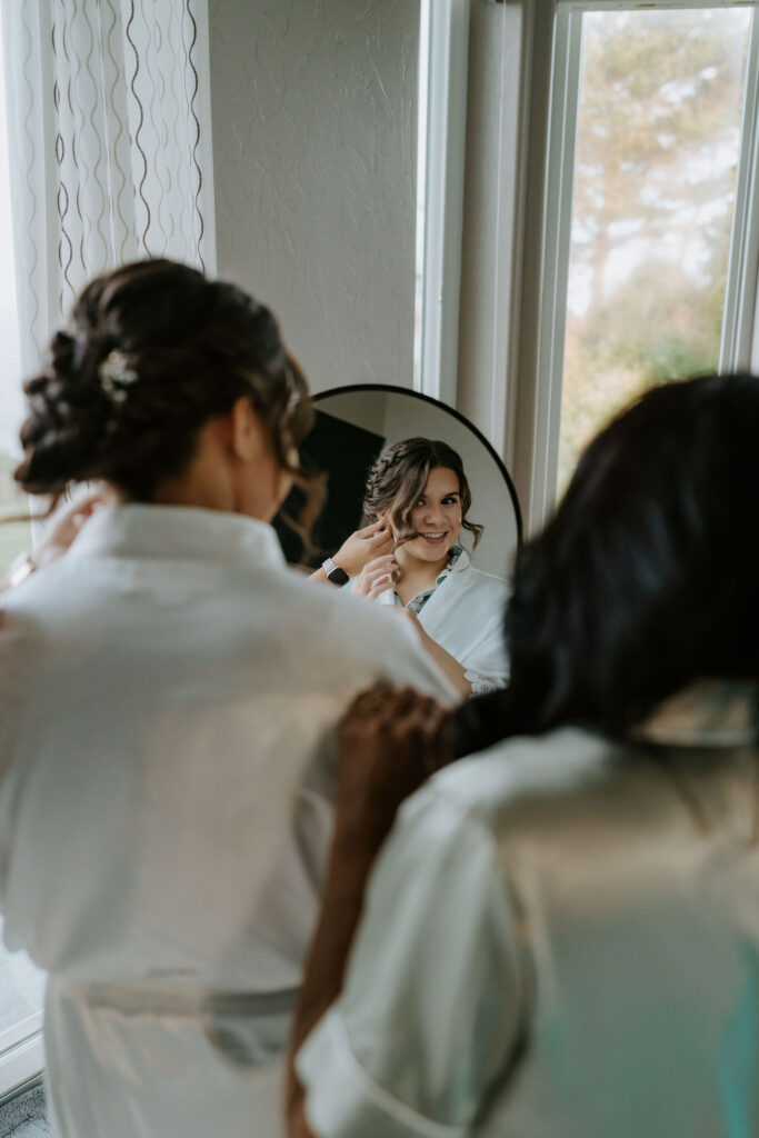 bride getting ready for the elopement day