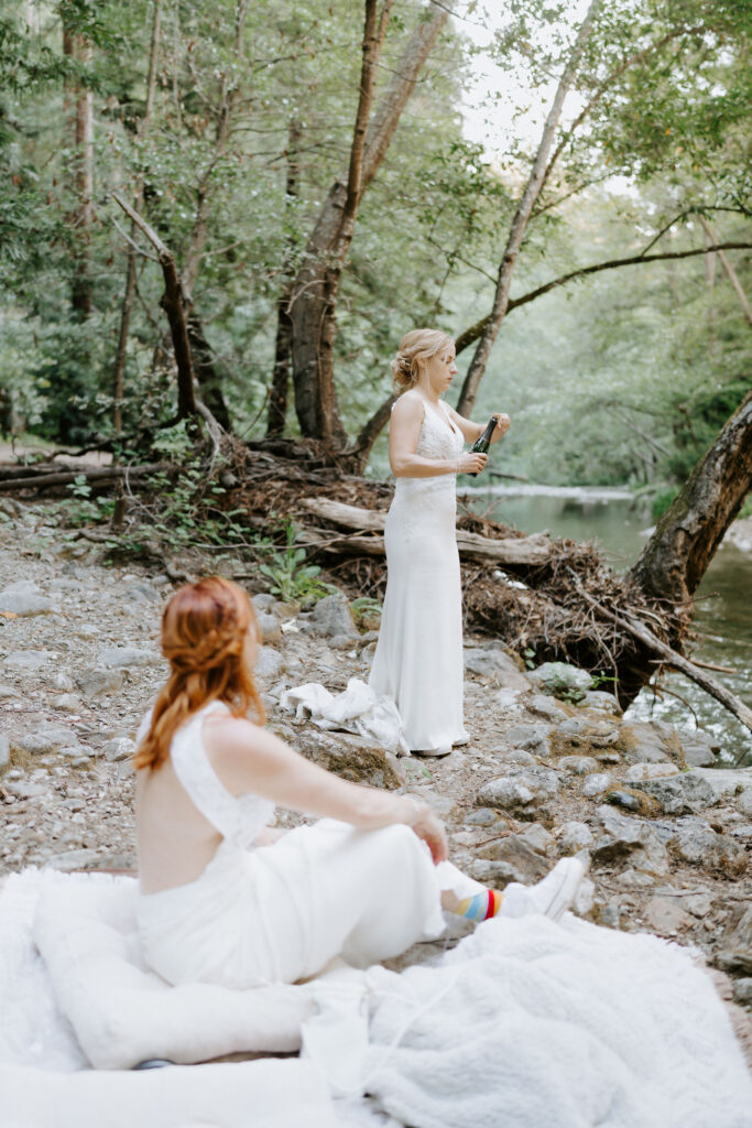 romantic moments of brides surrounded by lush redwood trees at pfeiffer redwood state park