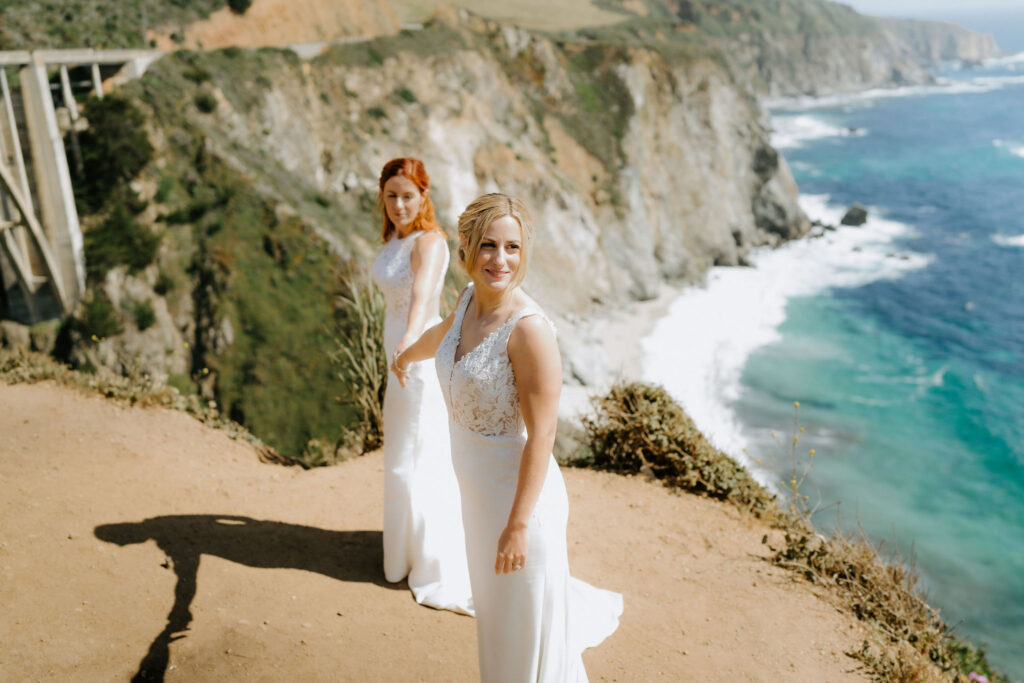lgbtq couple adventurous Big Sur elopement in California