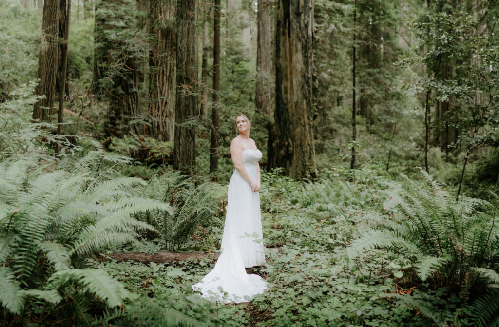 bridal portrait at the prairie creek redwoods