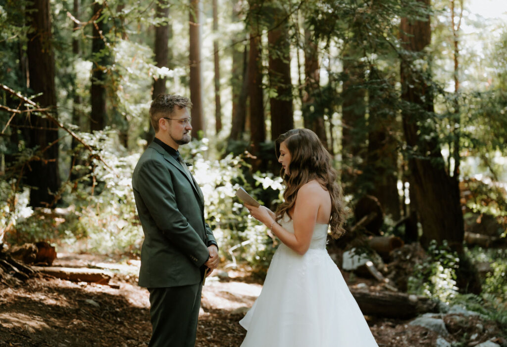 fall redwoods elopement ceremony in Big Sur