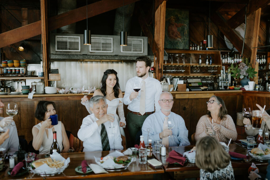 elopement celebration at nepenthe in big sur