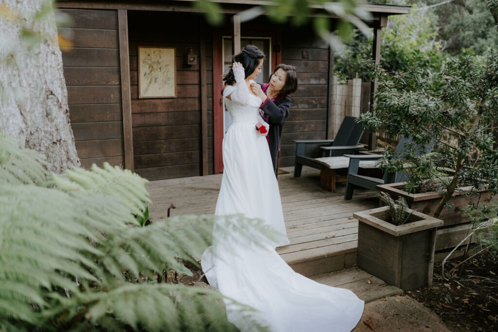 a moment between mom and bride