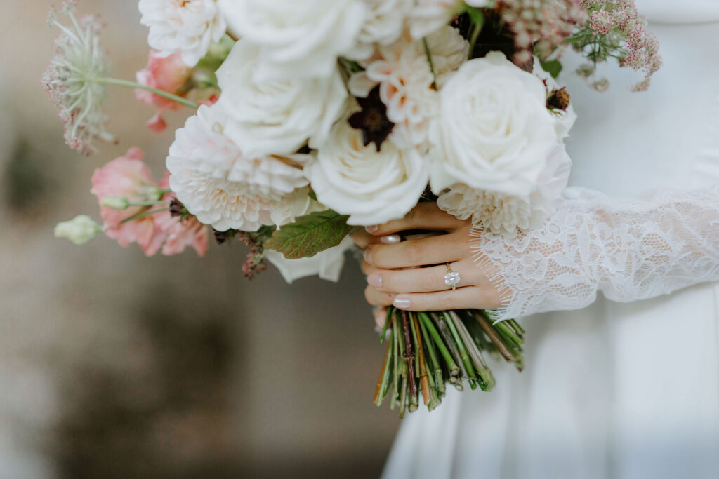 close up of wedding bouquet