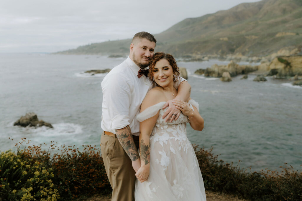 bride and groom at soberanes point