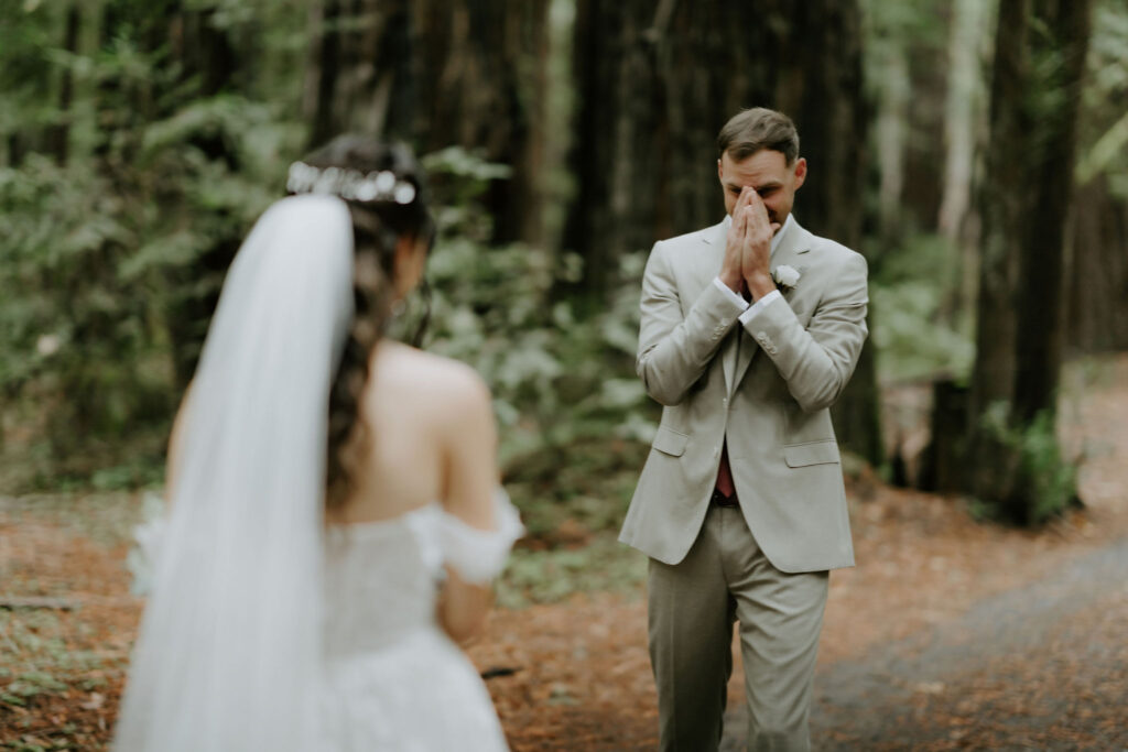 forest elopement first look at armstong redwoods