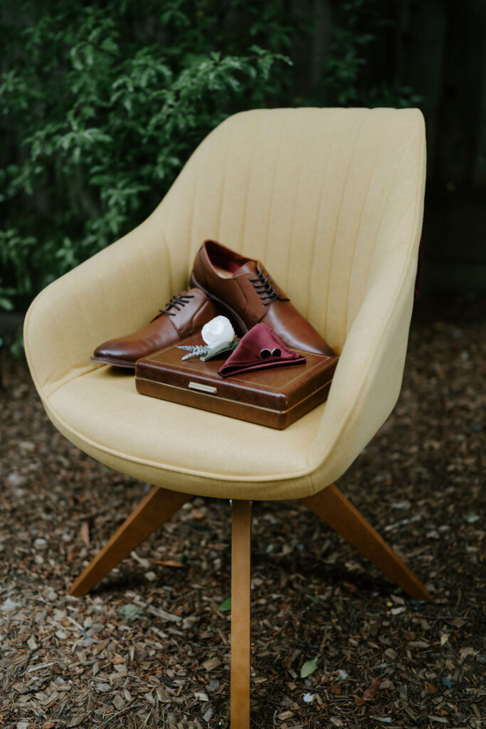 elegant groom elopement details