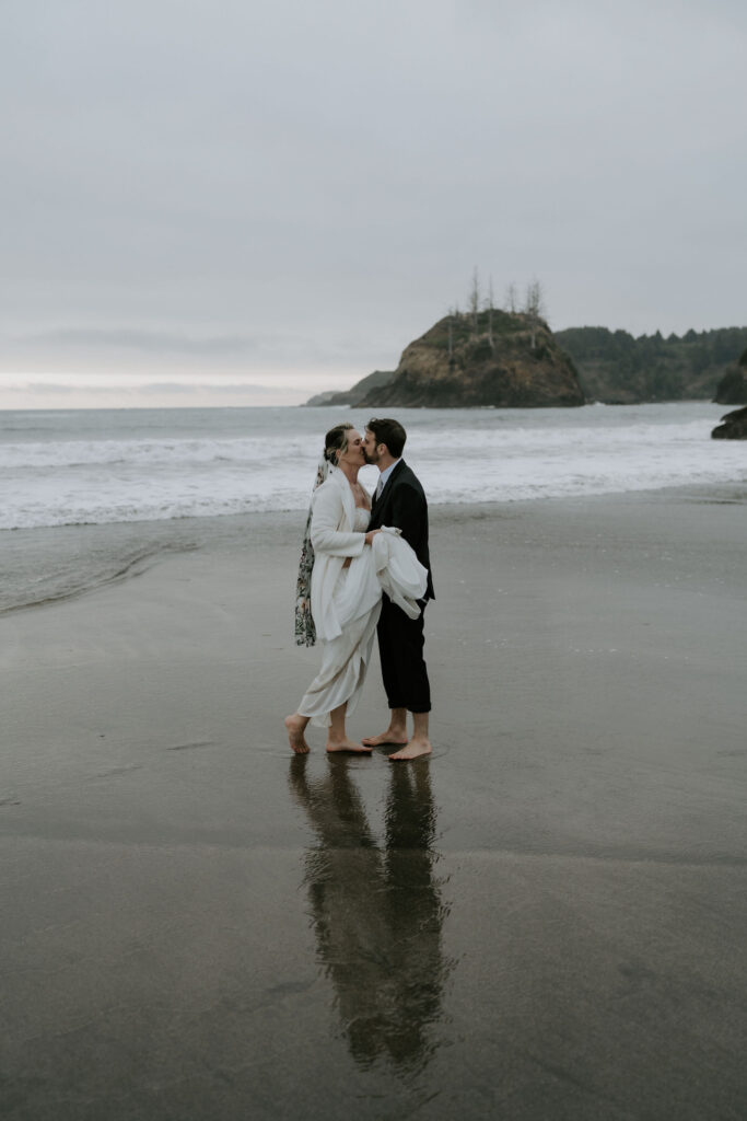 newlyweds at their adventurous elopement 