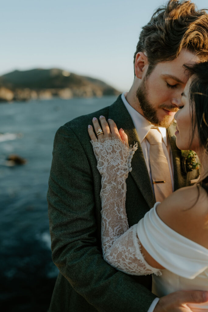 beautiful golden hour pictures after the elopement ceremony