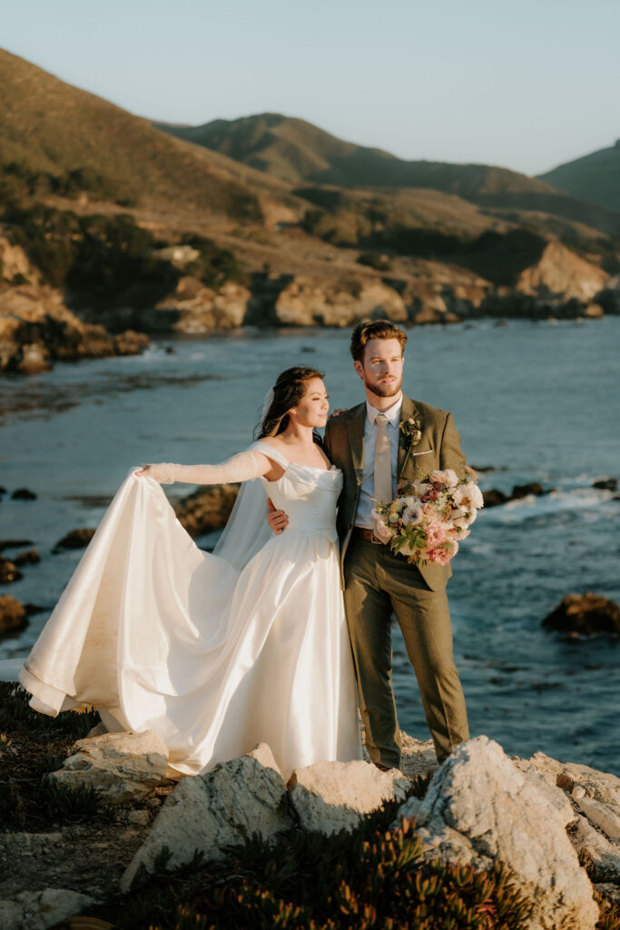 cute picture of the newlyweds hugging