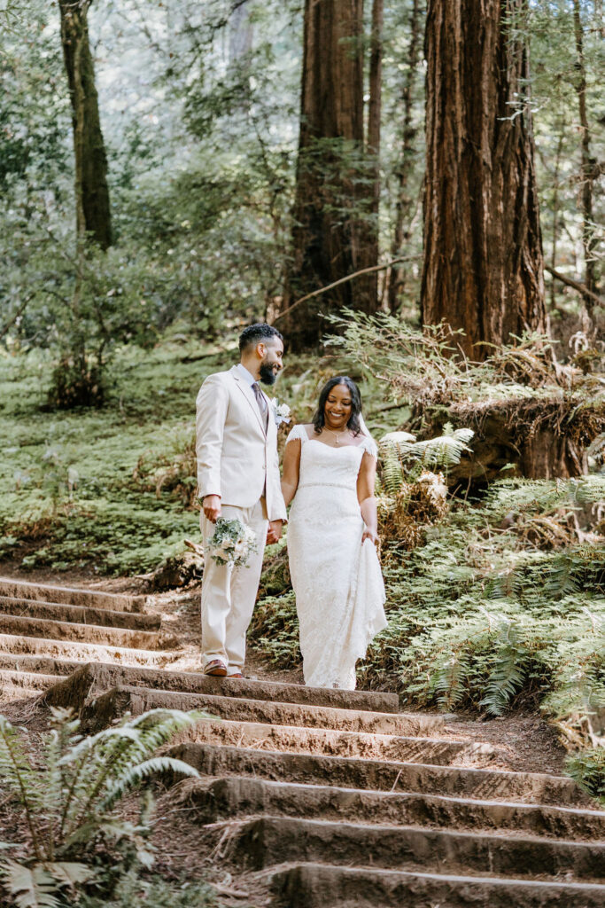 cute picture of the newlyweds holding hands