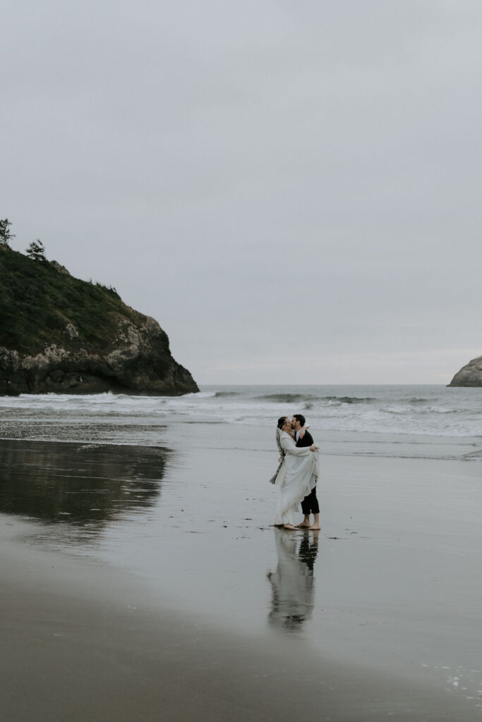 newlyweds at their playful bridal portraits