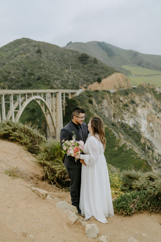 cute picture of the bride and groom at their dream elopement