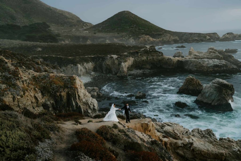 big sur elopement at soberanes point at sunset