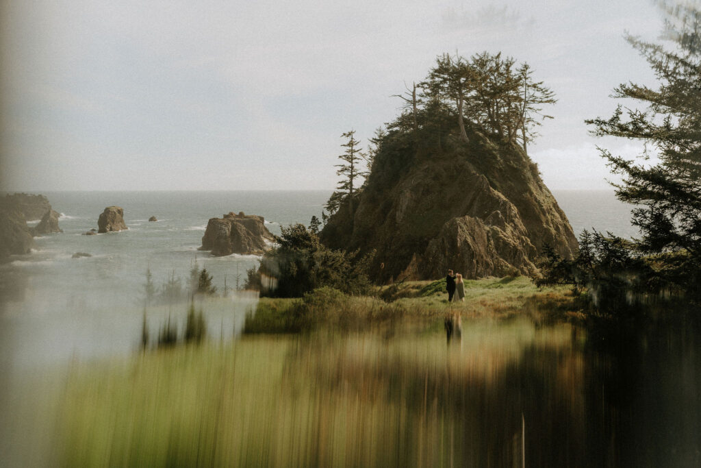 romantic bridal photos at the oregon coast