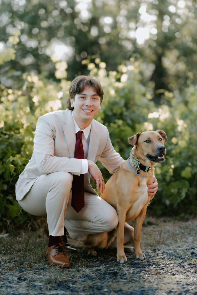 picture of the groom with his dog