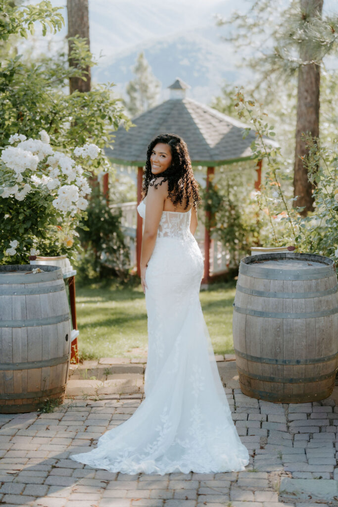 stunning picture of the bride before her ceremony