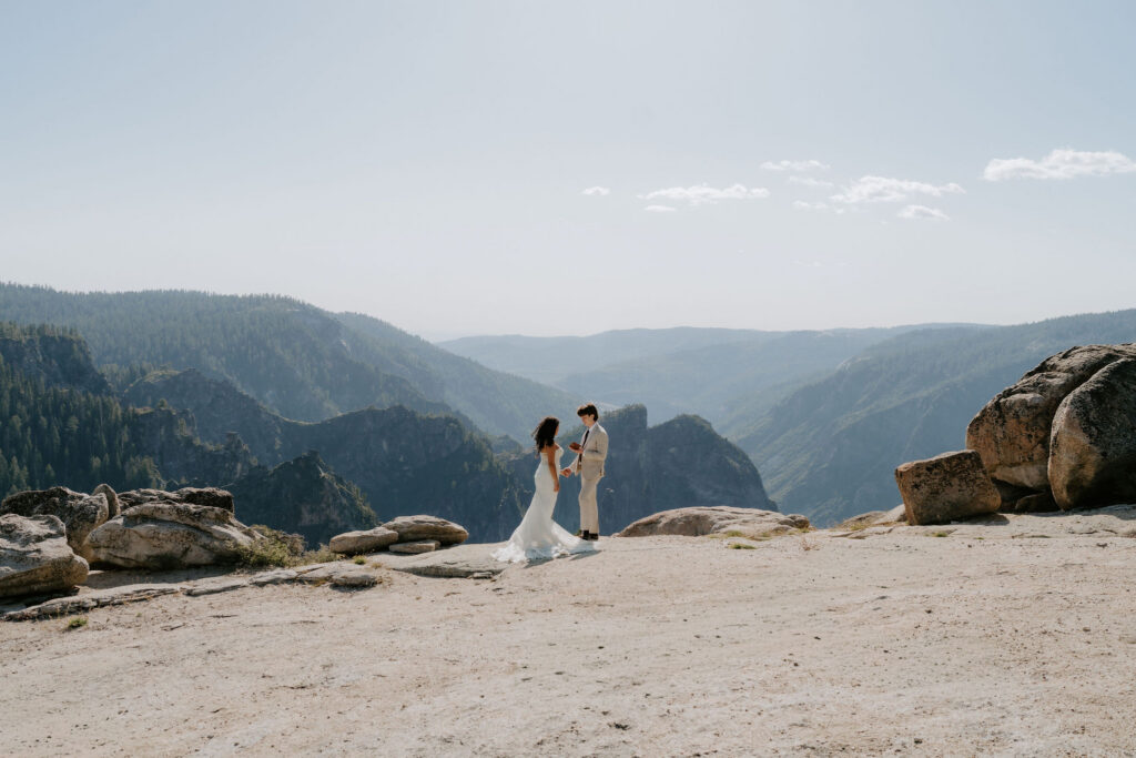 cute picture of the bride and groom at their dream elopement