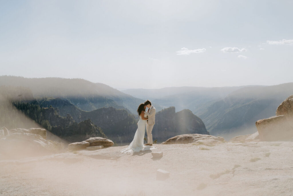 A swinging bridge Elopement with Family, Dogs, and Sunset Vows at Taft Point